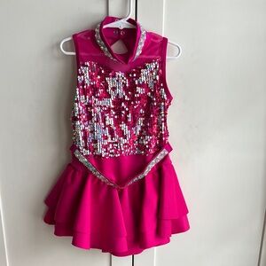 Weissman All Electric Fuchsia Sequin Kids Dance Costume